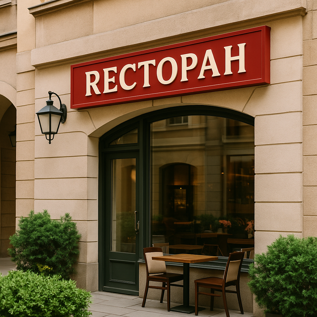 Рекламные вывески для кафе или ресторана